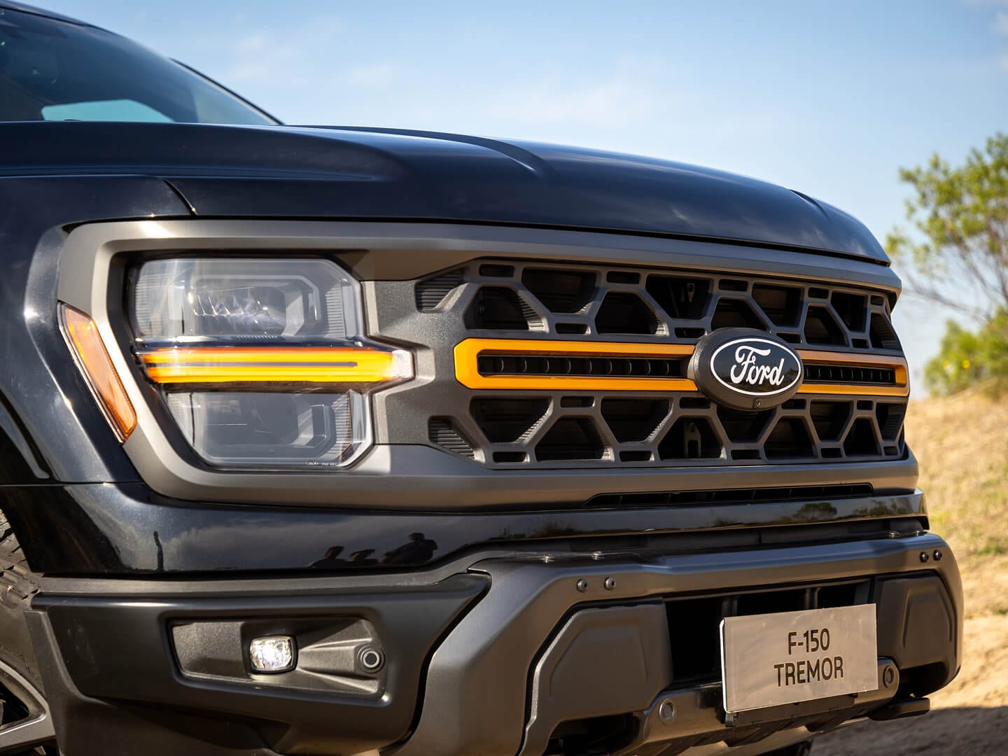 Grade personalizada TREMOR com detalhes em laranja