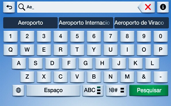 Ford - Tela de Endereço Navegação SYNC